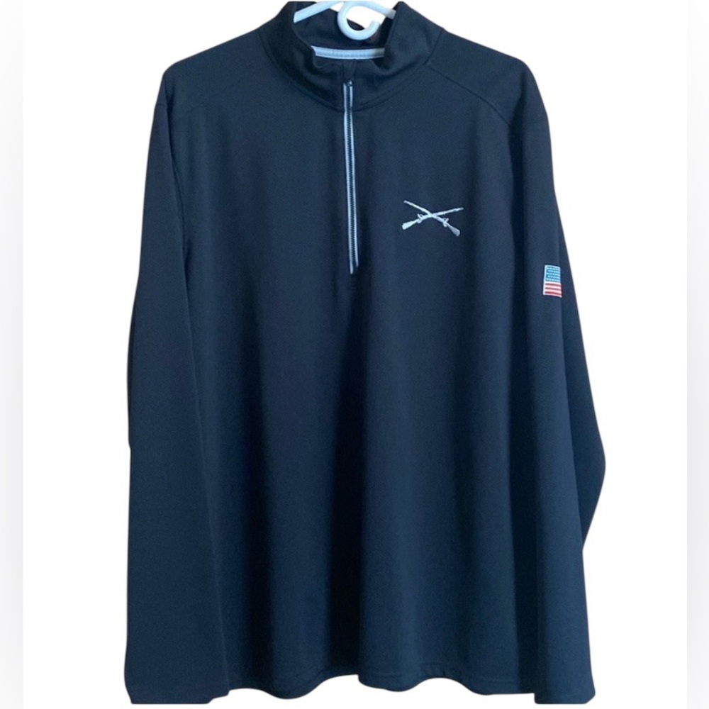 Infantry Branch Crossed Rifle Embroidered Quarter Zip Activewear Shirt